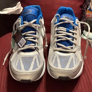Blue and Silver Athletic Sneakers